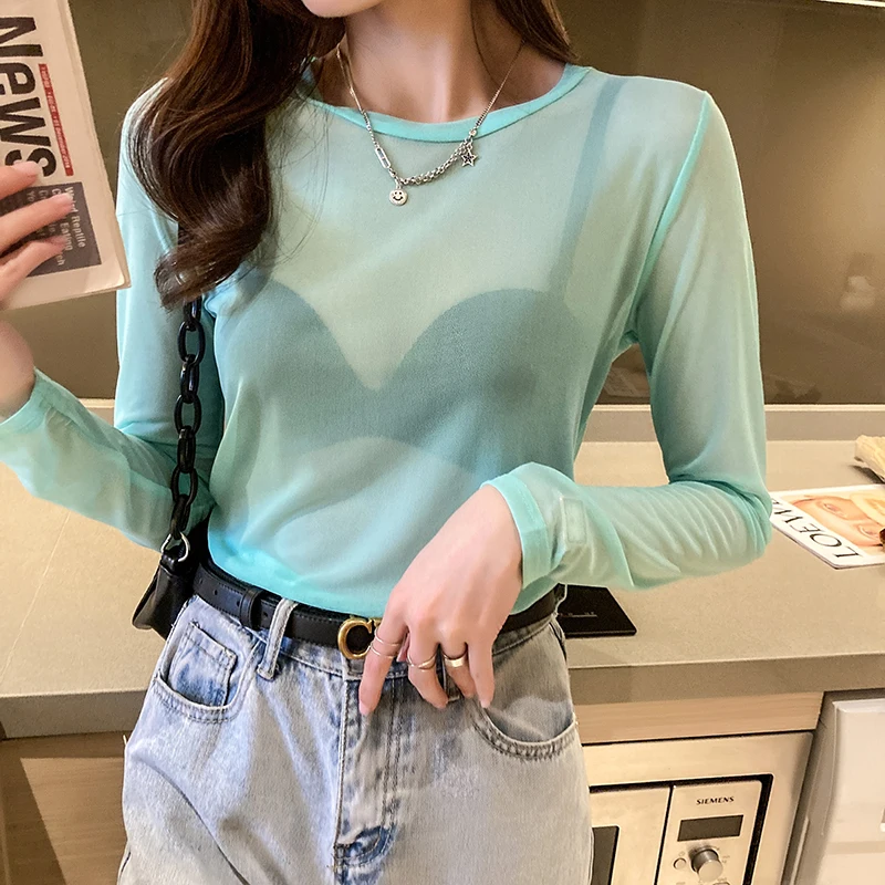 Mesh shirt, slim, V-hals, gerimpelde halve mouwen, zwart | Ulla Popken