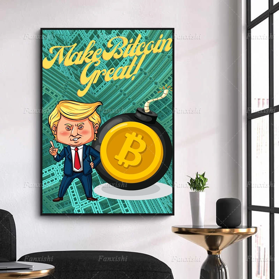 

Home Decor Hd Prints Bitcoin Cartoon Figure Bomb Pictures Modular Canvas Painting Creative New Wall Art Poster For Living Room