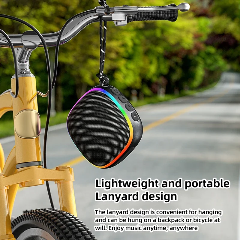 Rockmia 6W Mini Portable Wireless BT Speaker Bluetooth 5.3 Music Box RGB Light For PC Gaming Magnetic to Steel EBS-309