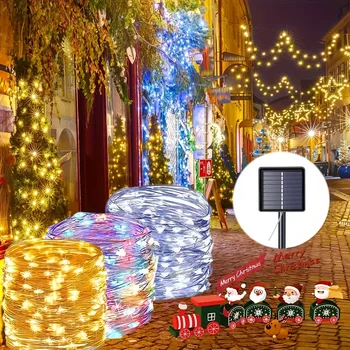 Solar Fairy Lights 30m 300LED Outdoor Twinkle Light 8 Modes Waterproof Christmas String Lights Garden Party Weding Decorations