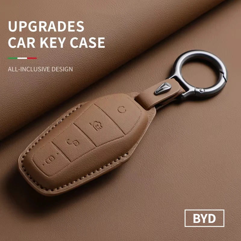 BYD Seal Song Qin Tang DM Dolphin Mini Atto 3 Han EV Key Accessories Original Car Color Leather Key Case Cover For key case,key case cover