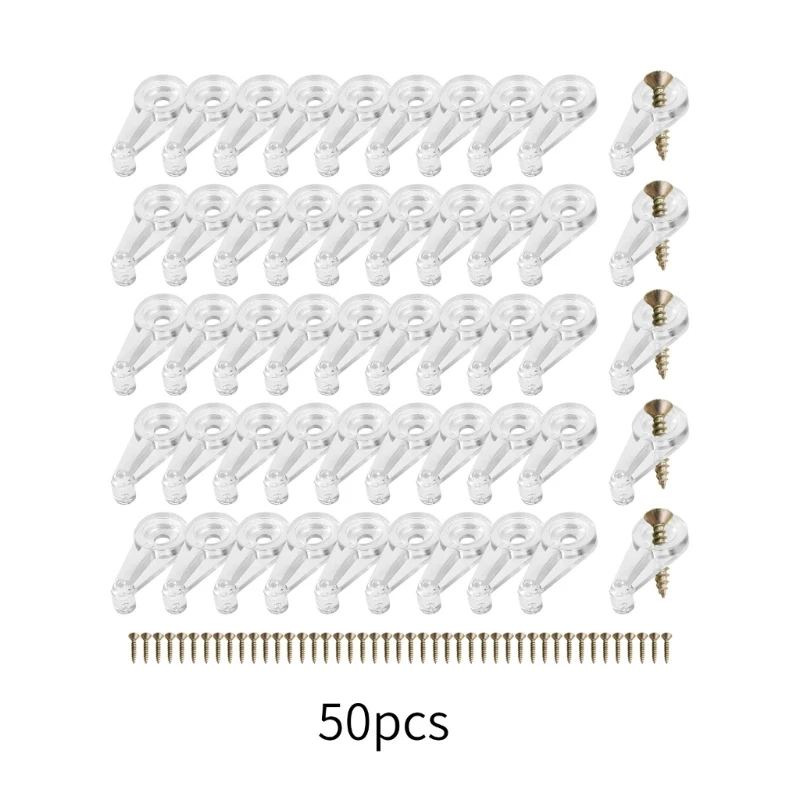 LXAF Robustes Glasklammer-Set, einfache und praktische Glasklammer, langlebig für Schranktüren, 50 Stück, mit Schrauben für