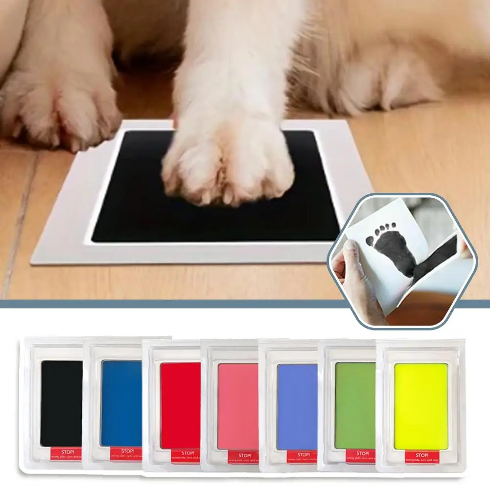 

Dog Cat Footprint Pad Paw Print Ink Kit Pad Baby Handprint Mess-free Souvenir Printing Easy DIY Clean Pet Stamp Non-toxic S Q3J7