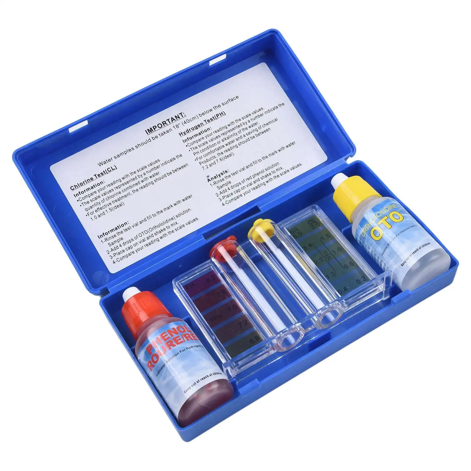 1setSwimmingPoolSpaTestKitWaterQuality Accurate Testing Solutions PH Bromine OTO Pool Tester Water Testing Block 4