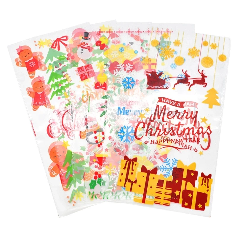 50 Pcs Christmas Drawstring Treat Bags - 9.5 Inches, 5 Holiday Designs, PE Material - View #12