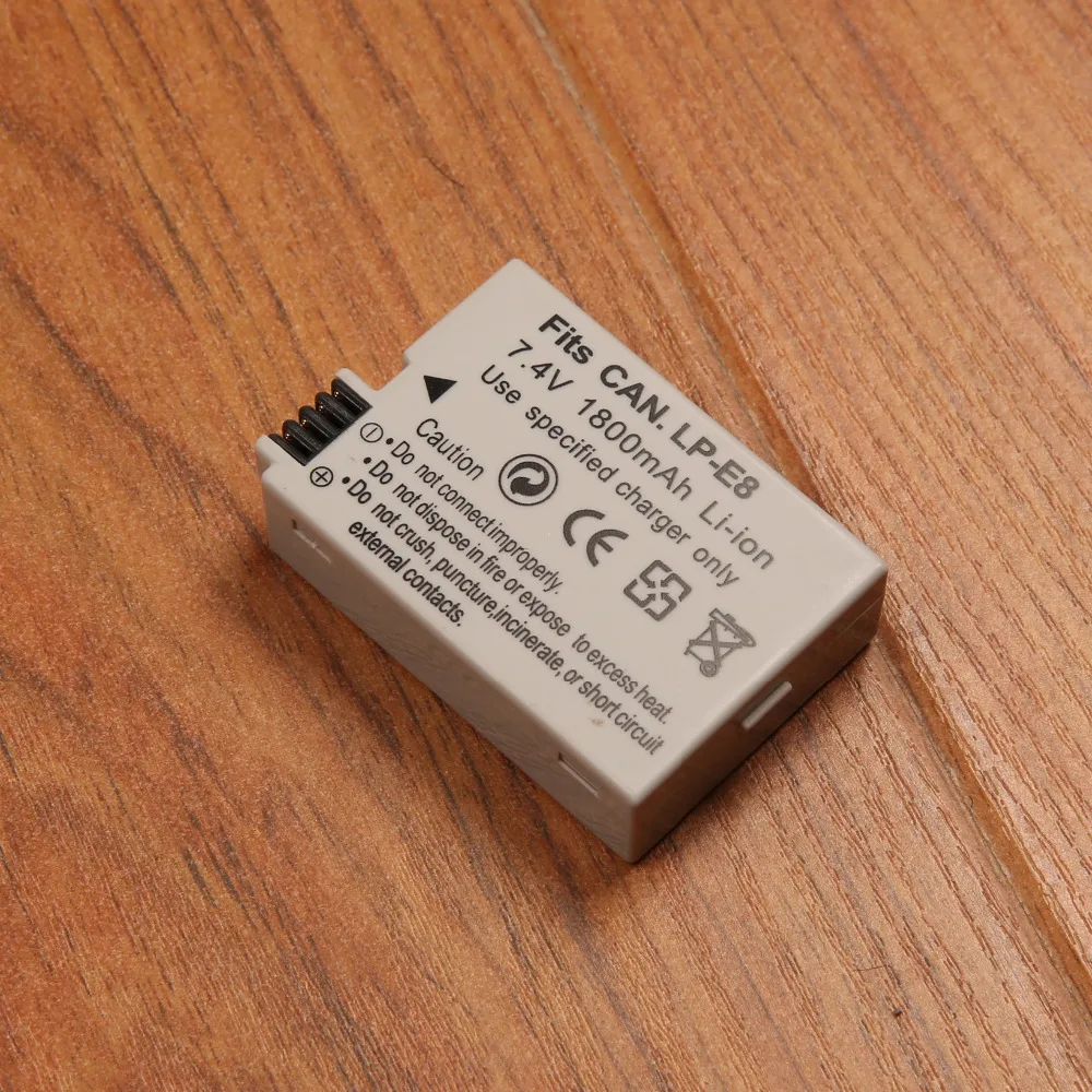 1Pcs 1800mAh LPE8 LP E8 LPE8 Camera Battery Batteries AKKU Pack For