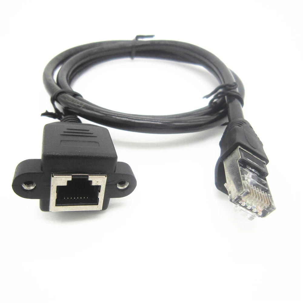 

8Pin RJ45 Cable Male to Female Screw Panel Mount Ethernet LAN Network 8 Pin Extension Cable 0.3m 0.6m 1m