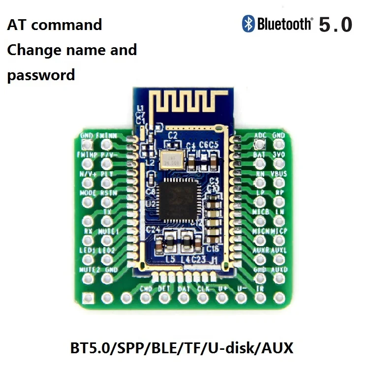 Bluetooth V5.0 stereo BK3266 data transmission module TF card U disk AT change name password infrared remote control AUX