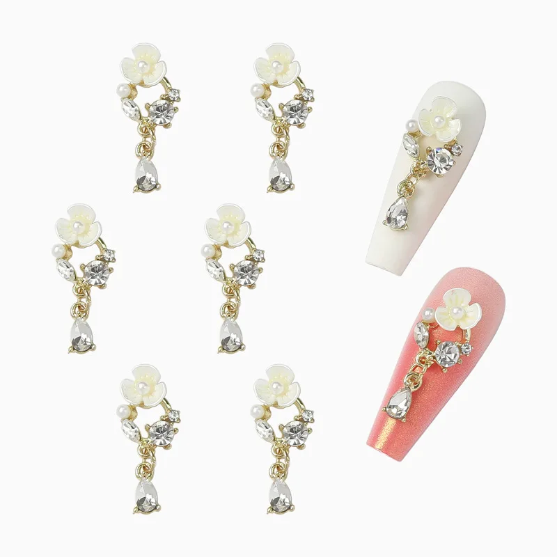 

Сплав цветок дизайн ногтей 3d очаровательные художественные украшения DIY бриллиантовые кристаллы аксессуары роскошные детали дизайн