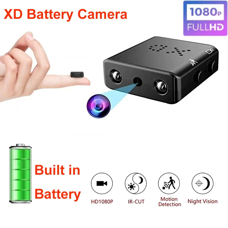 XDMiniCameraFullHD1080PHomeSecurityCamcorderNightVisionMicroCamMotionDetection