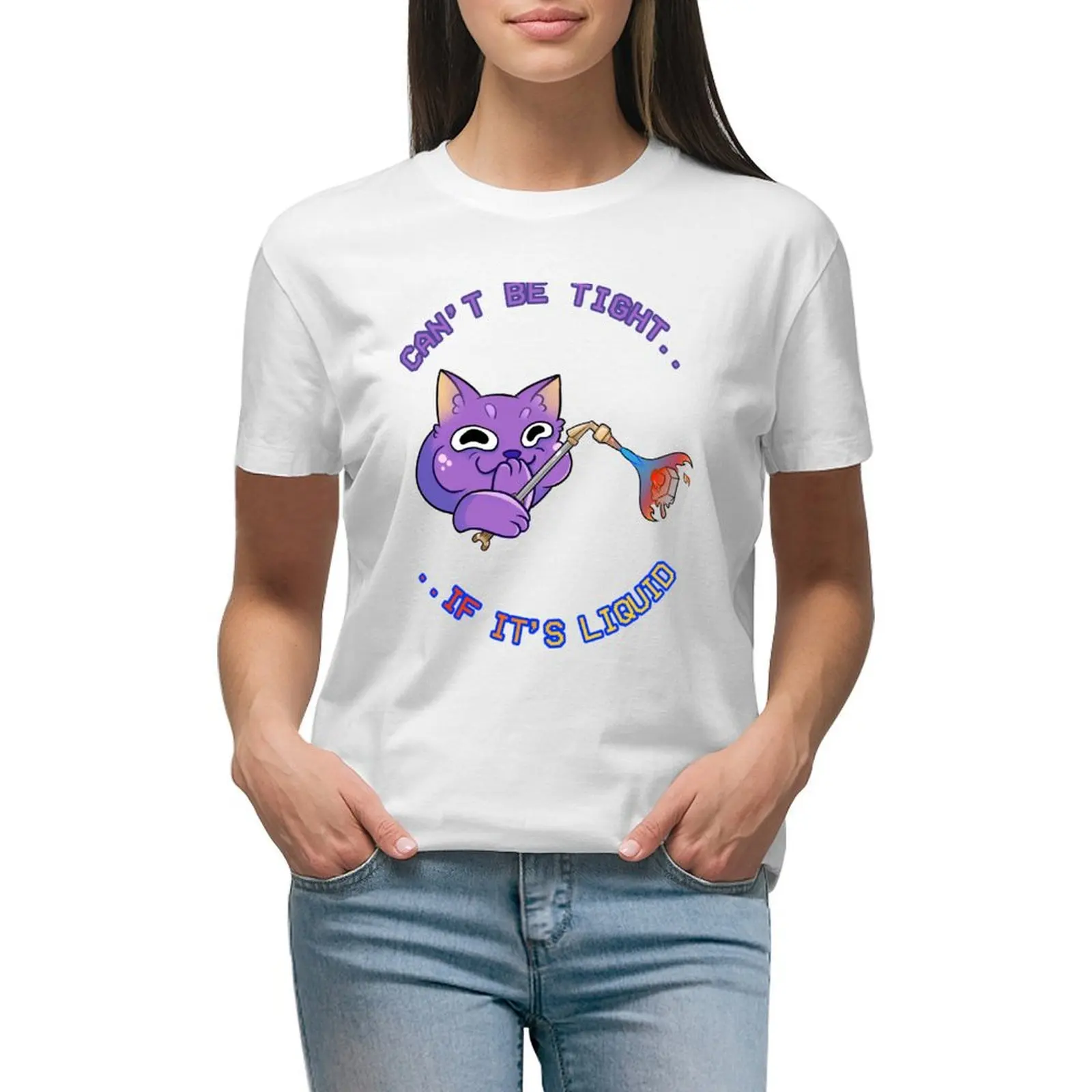 

Can't tight if it's liquid T-shirt shirts graphic tees oversized black t-shirts for Women