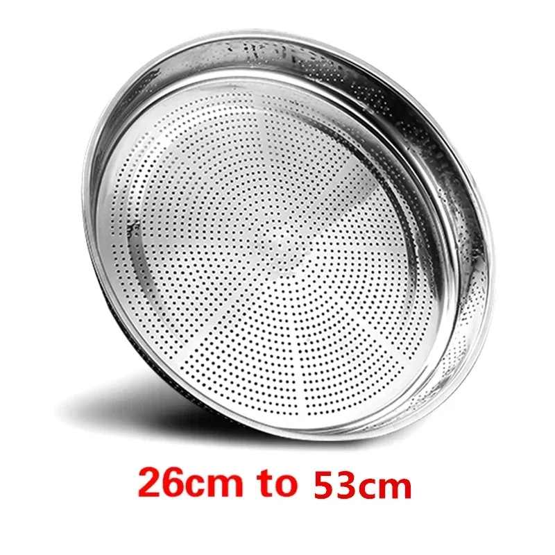 Mesh Hole Dinner Plates Thickened Stainless Steel Leak Colander Plate Round Hole Tray Large Steamer Rice Bean Mesh Filter Plates Stainless Steel Plates