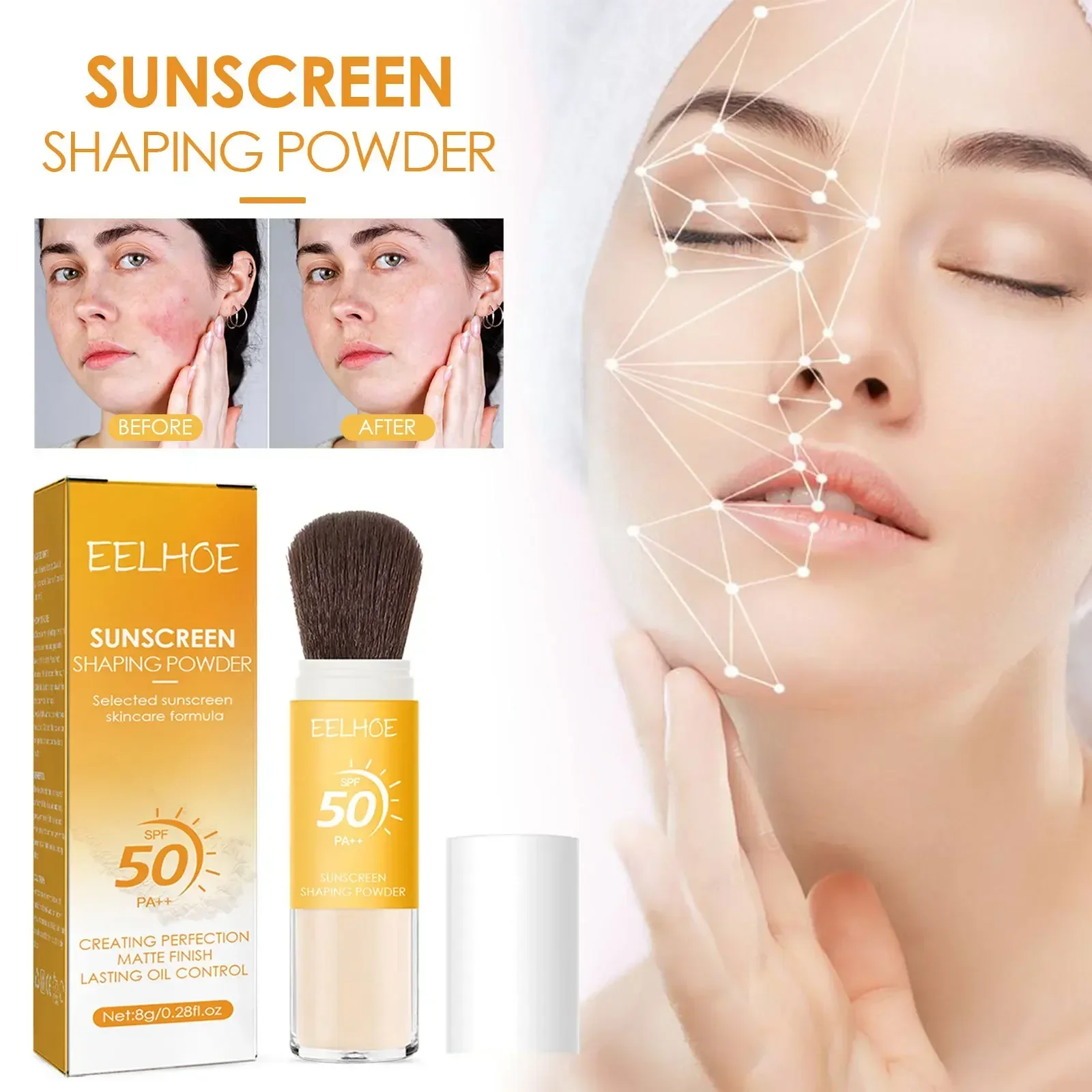 Ying59 Spf50 Sunscreen Loose Powder Sunblock Skin Protective Waterproof Invisible Pore Solar Blocker Brighten Oil Control Makeup 5
