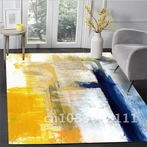 

Abstract Nordic Art Oil Painting Bubble Kiss Pattern Rug Anti-wrinkle Home Carpets For Living Room Study Room Non-slip Mats