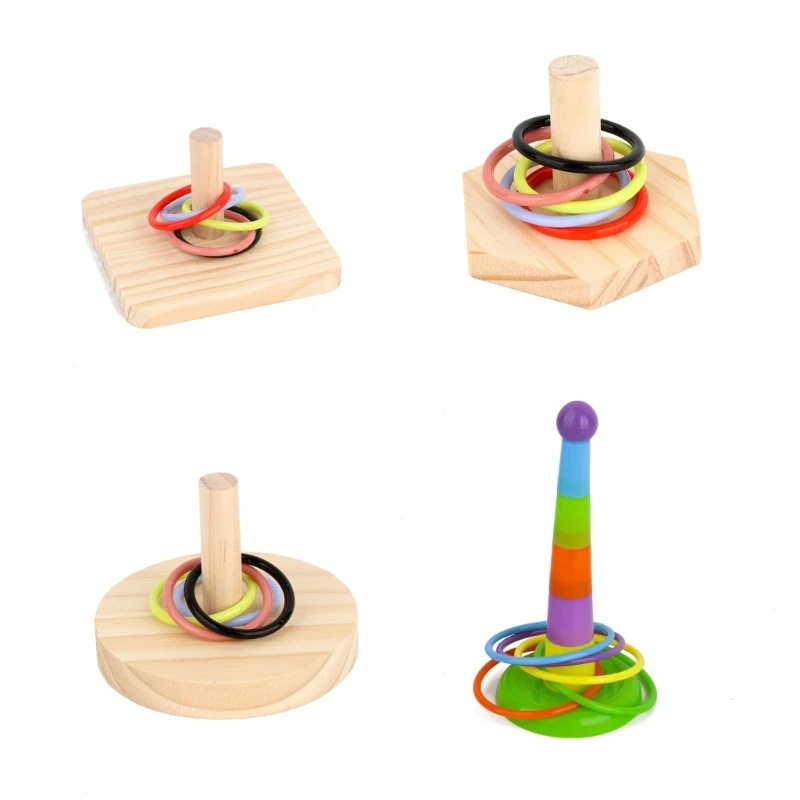 

Bird Training Toy Set Mini Desktop Ringtoss for Parrots Cockatiel Dropship