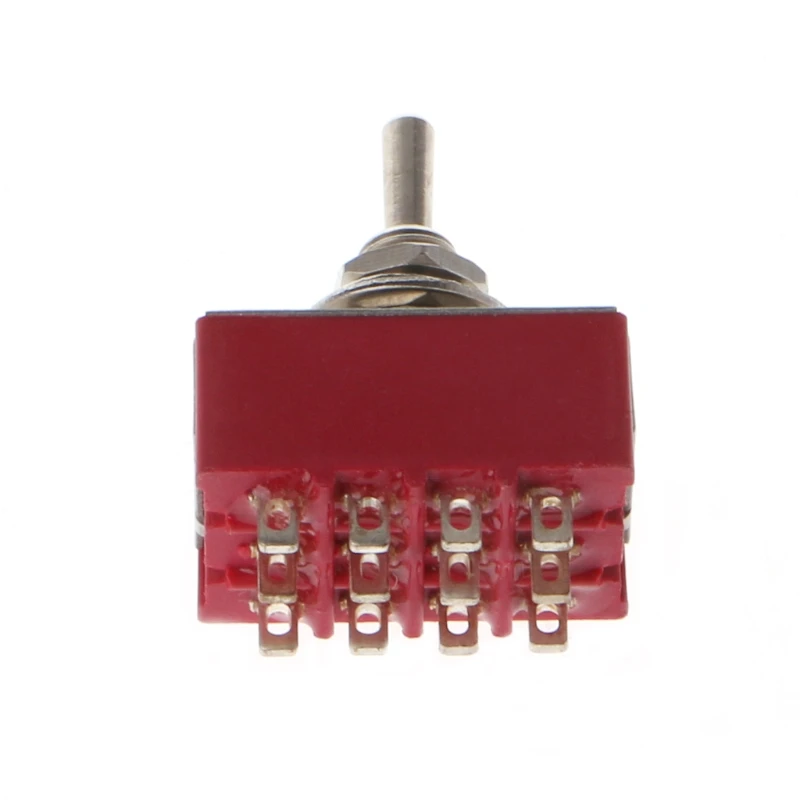 

250V/2A 125V/5A 12-Pin On/On 2 Position 4PDT Mini Toggle Red