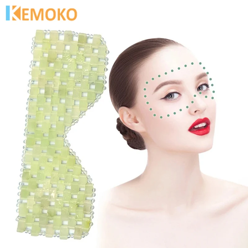 Jade Eye Mask Cooling Massager Relax Sleep Care Tools Stone Face