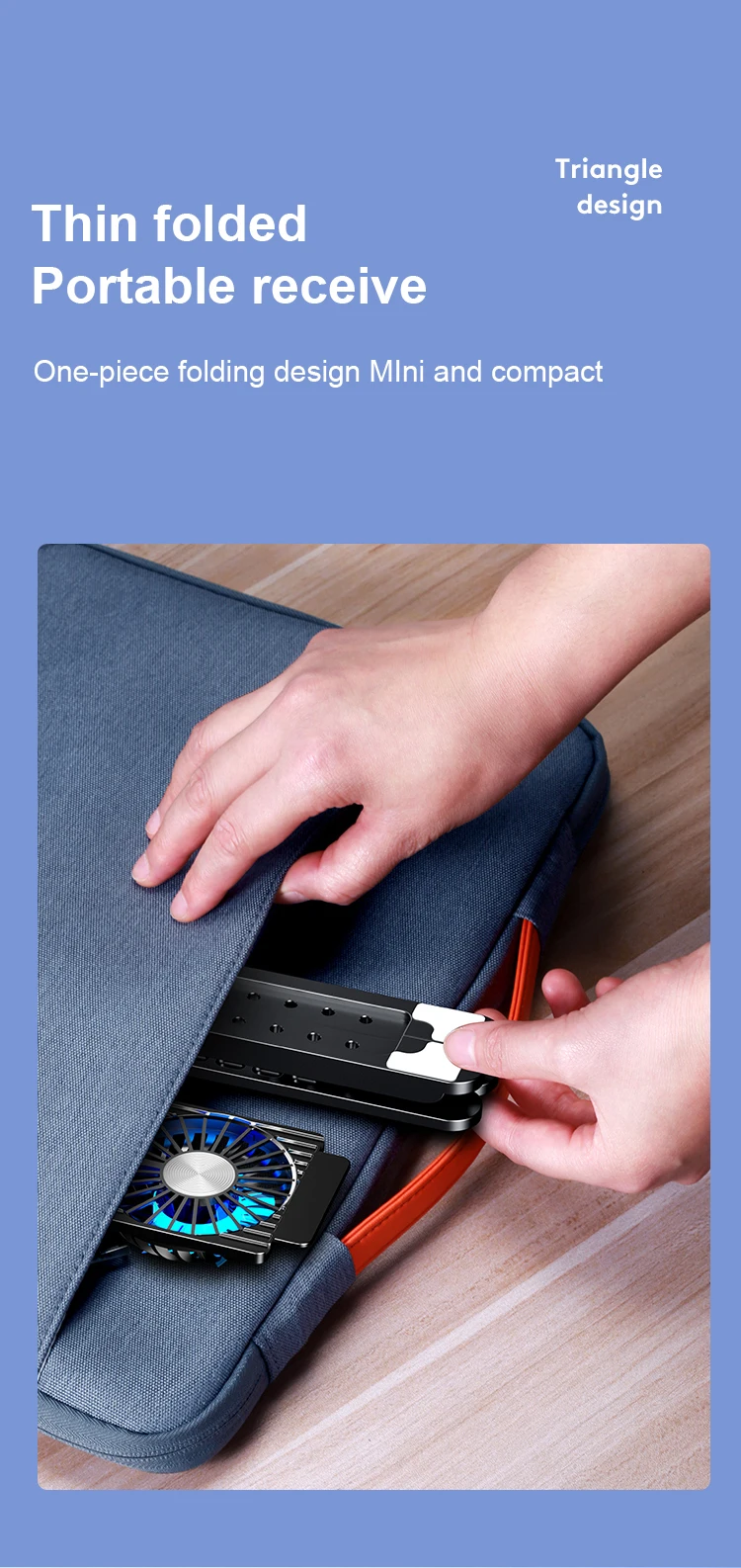 ICE COOREL Laptop Cooler Splicing Stable Foldable Notebook Riser Portable Tablet Stand 7 Gears Adjustable Laptop Cooling Pads