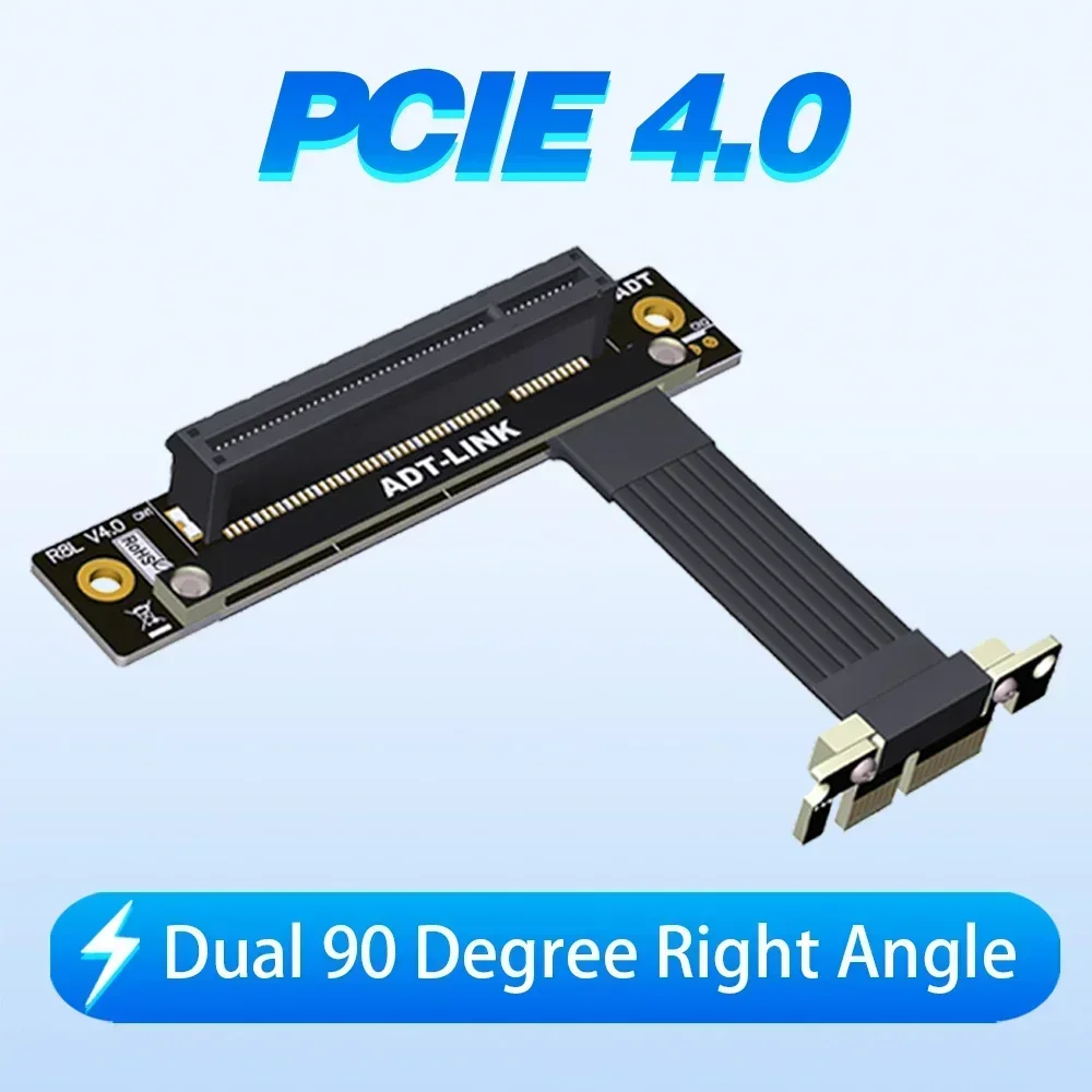 ADT-Link PCI-E 4.0 x8 x1 Extension Cable Gen4.0 PCIe 1X To 8X Network ...