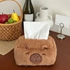 Plush Tissue Storage Box Holder for Home and Office Use Elegant Designs Keeps Tissues Dry and Portable to Use 2