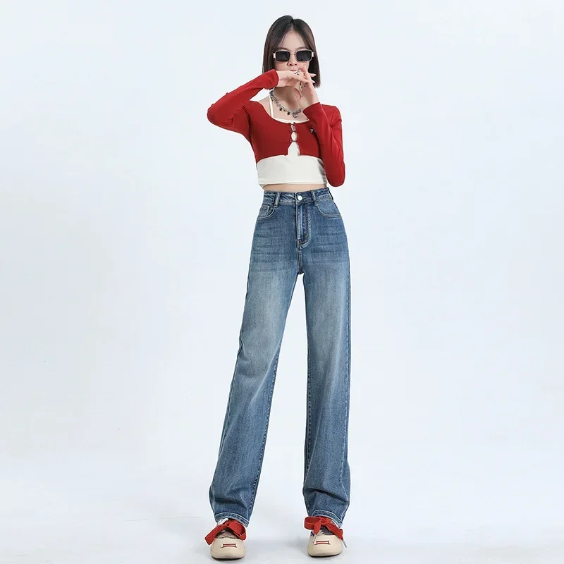 

Chic Women's Pants High Waist Jeans Straight Streetwear Style Trouser Y2K Vintage Wide Leg Baggy Jeans Oversize Pants for Women