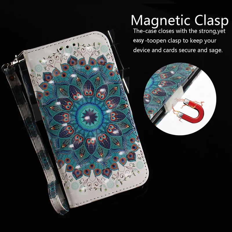 Vibrant Flip Leather Magnetic Phone Case - Premium Painted Design