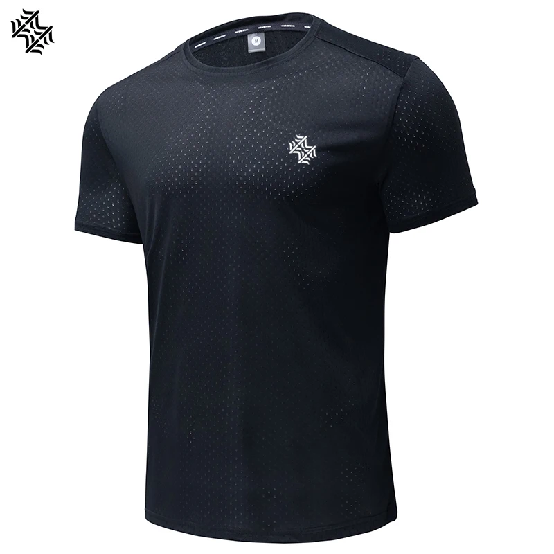 Summer Men's Breathable fitness Quick drying T-shirt Leisure Outdoor running short sleeve Gym Tops