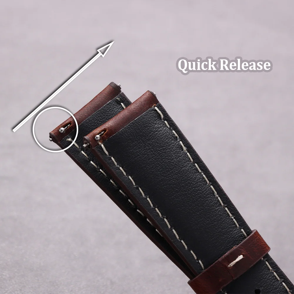 Vintage Calfskin Oil-Wax Watch Strap with Universal Butterfly Buckle