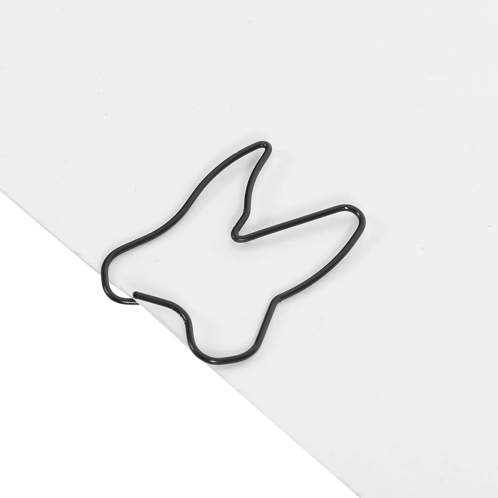 100Pcs 검은 치아 모양의 종이 클립 종이 용 강력한 그립 문구 클립 메모 파일 초대장 DIY 북마크 교사