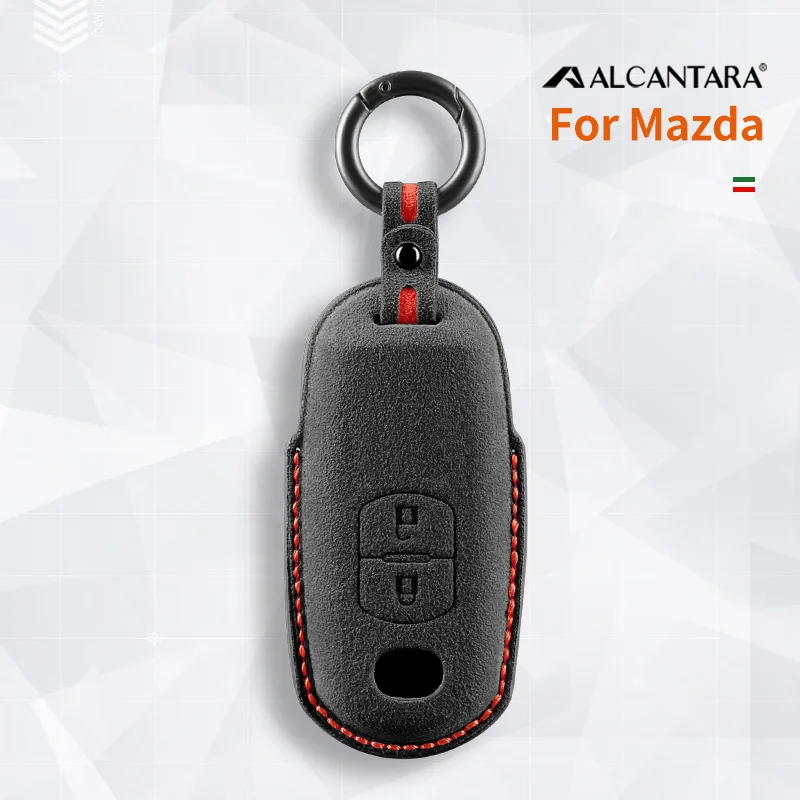 

Alcantara Car Key Case Cover Holder Key Shell Buckle For Mazda 2 3 6 Cx3 Cx5 Cx7 Cx9 Mx5 2 Buttons Keychain Accessories