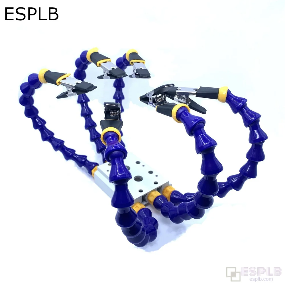 ESPLB Third Helping Hands Holder Universal Octopus Soldering Iron Bench Vise Table Clamp with Flexible Arms for TS101/100 PINE64