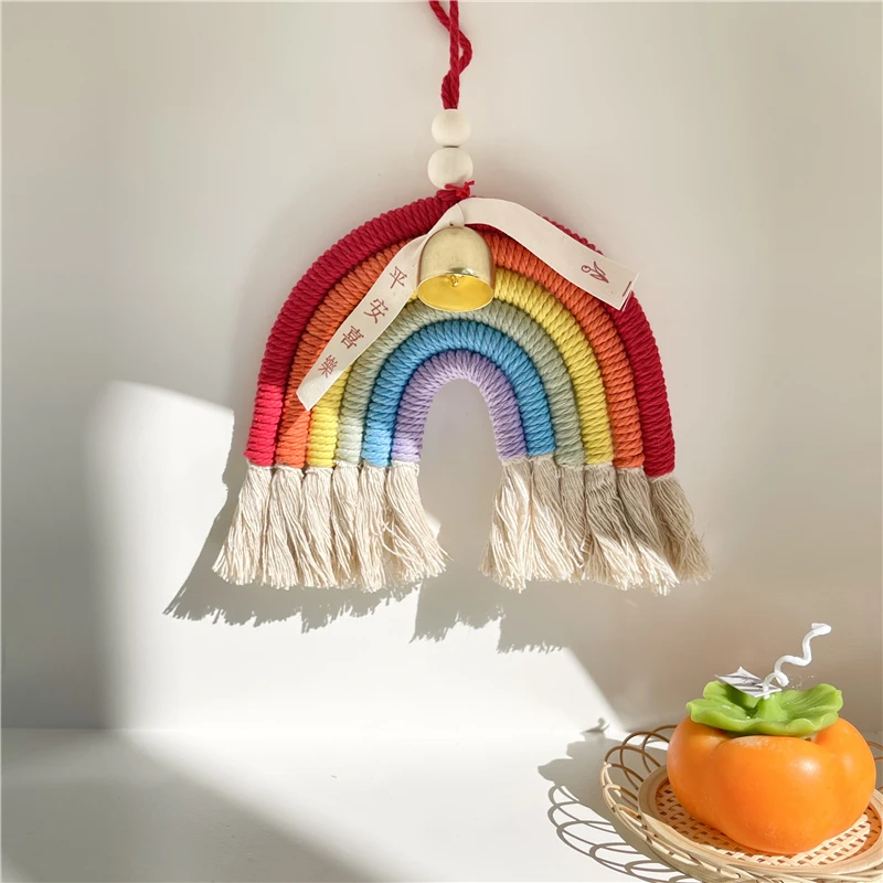 

Car Pendant Creative Gifts Rainbow Bell Wall Decoration Pendant Cloth Crafts