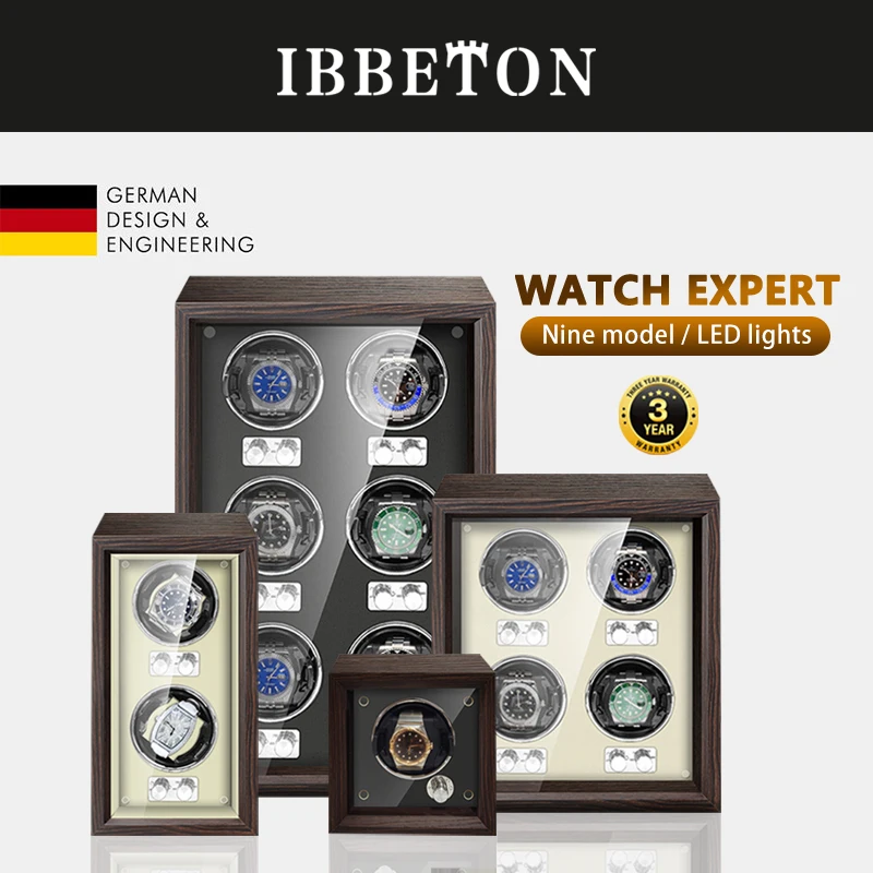 Роскошный брендовый деревянный футляр для наручных часов ibbeon