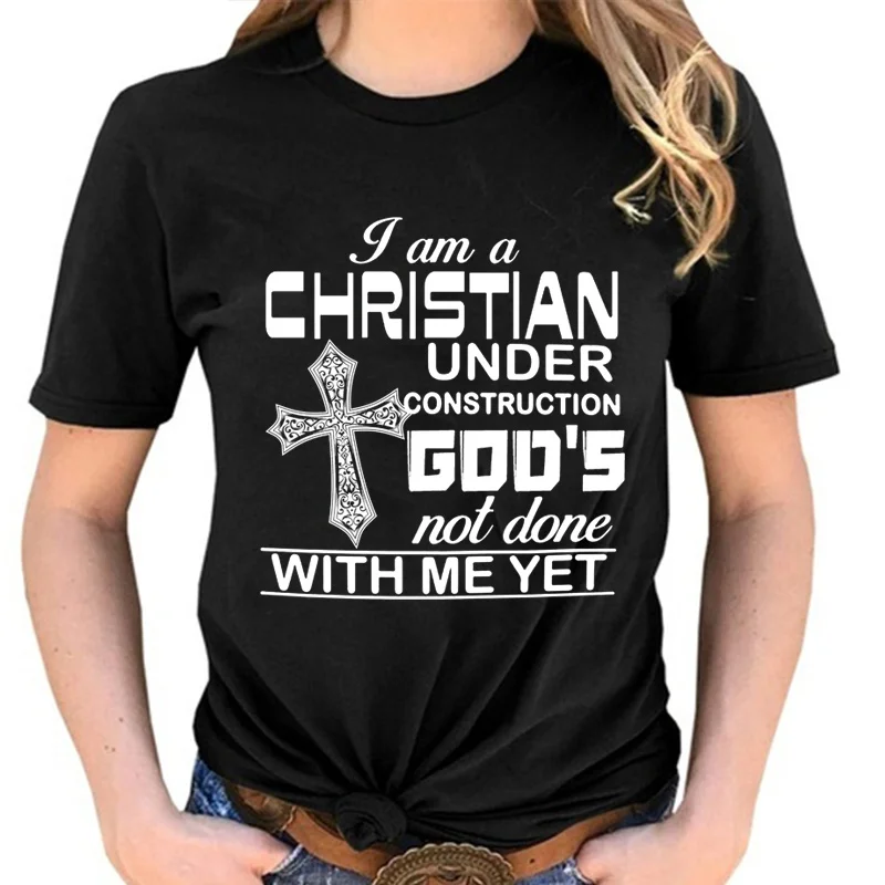 

Футболки с коротким рукавом для мужчин и женщин, с надписью «Я христианский строительный бод», надпись «Я еще не делал со мной»
