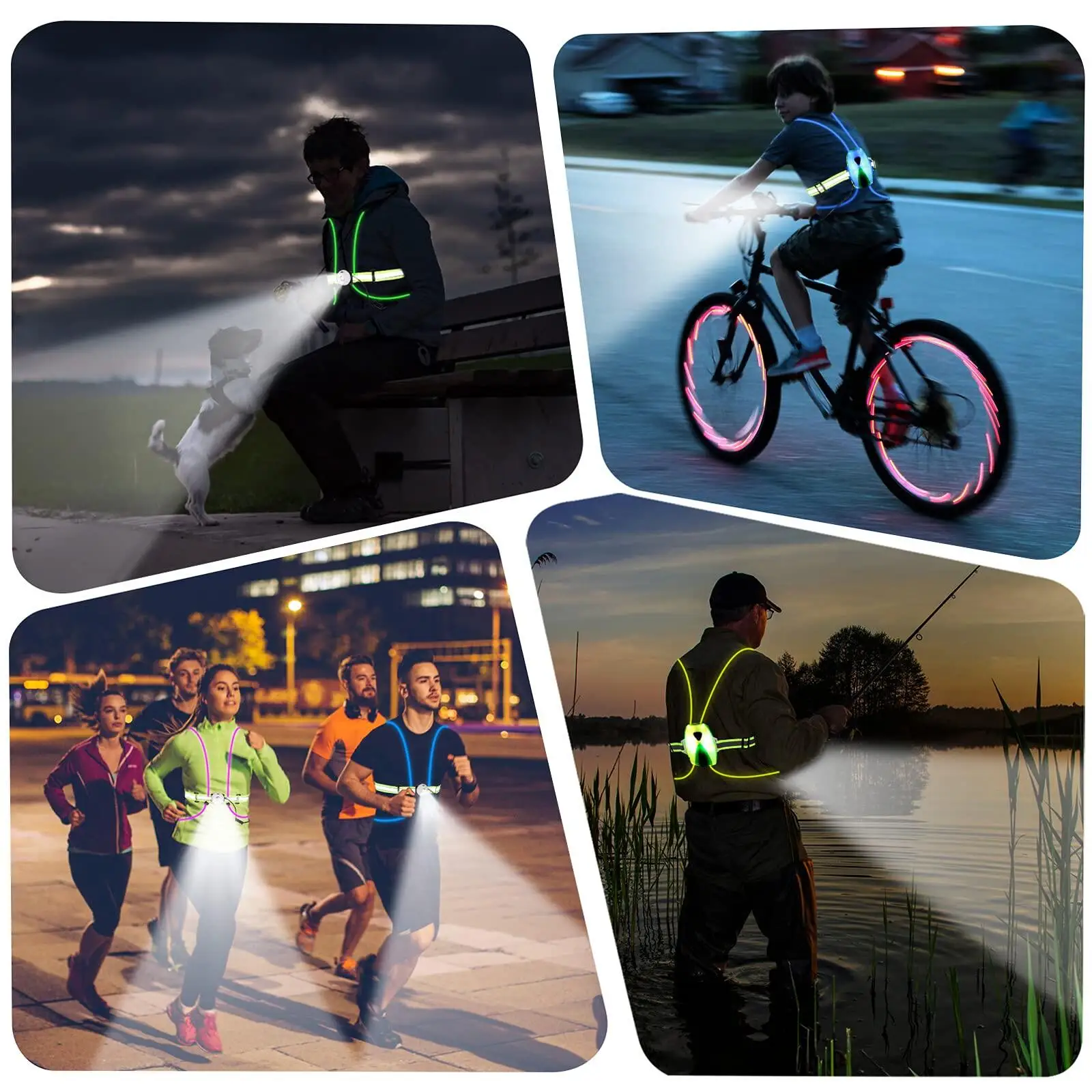 Lampe de nuit LED aste USB, lampe de poitrine, jogging de sécurité, lumière  iodée, torche de cyclisme, sports de plein air, 2 modes - AliExpress