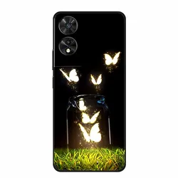 Stylish Marble Soft Back Cover - Black Silicone TPU Shield with Colorful Design for -TCL 505 (G07.CH.1)