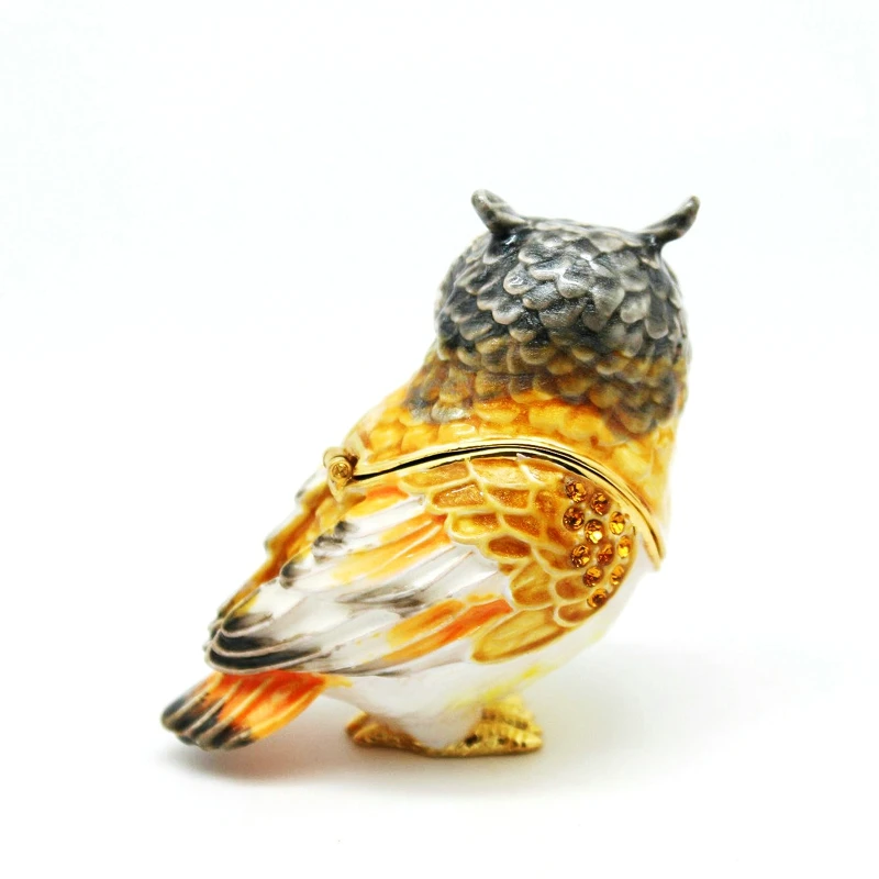 SHINNYGifts-European Style Bird Owl Shape Trinket Box, Small Home Decoration, Jewelry Gift Box