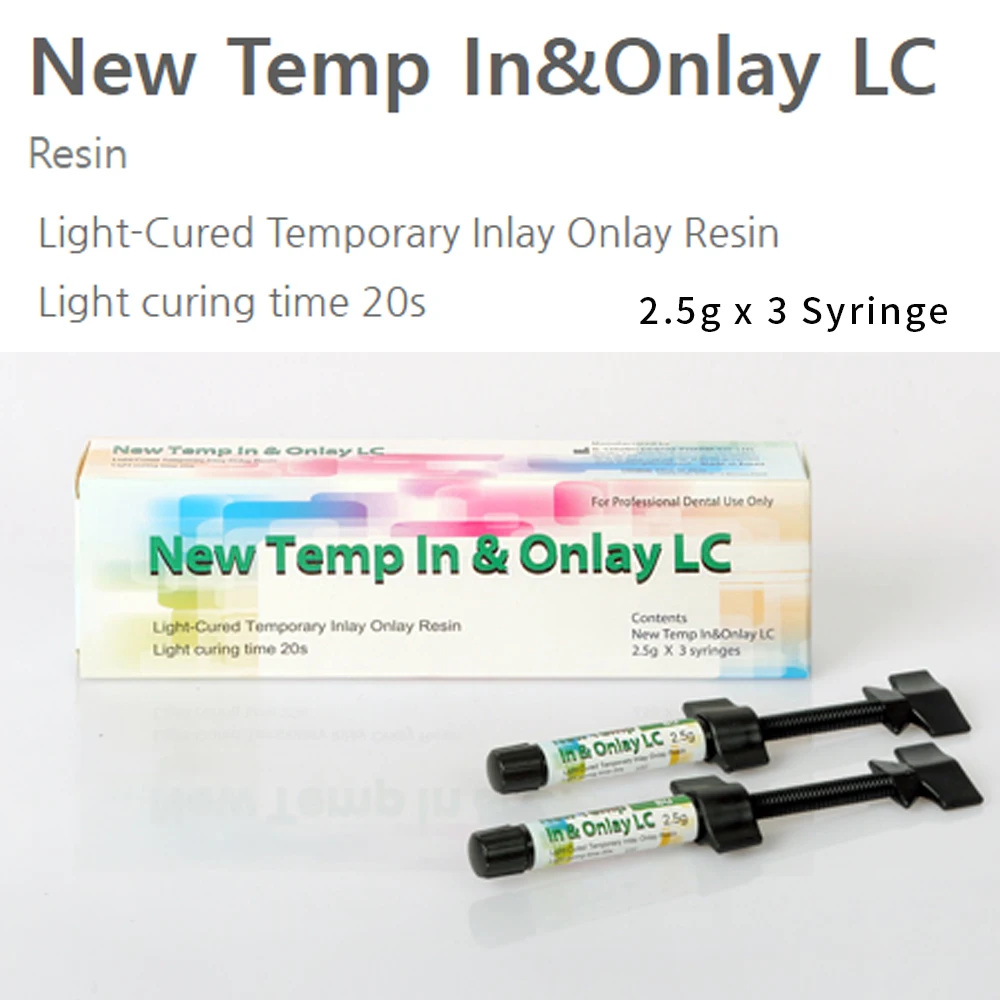 Dental Temporary Inlay Onlay Resin Light Cure Composite LC 2.5gx3