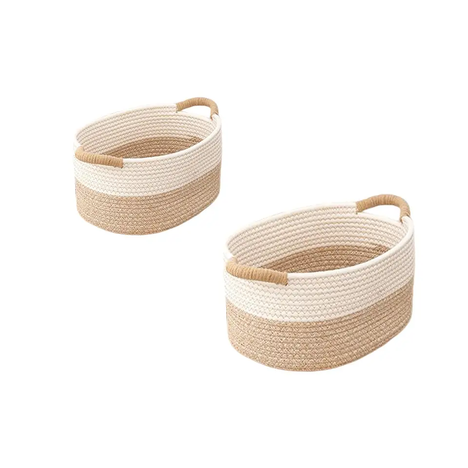 ZLYNN 4-Pack Woven Cotton Rope Baskets – Storage Baskets For Home, Pet, Laundry - View #3