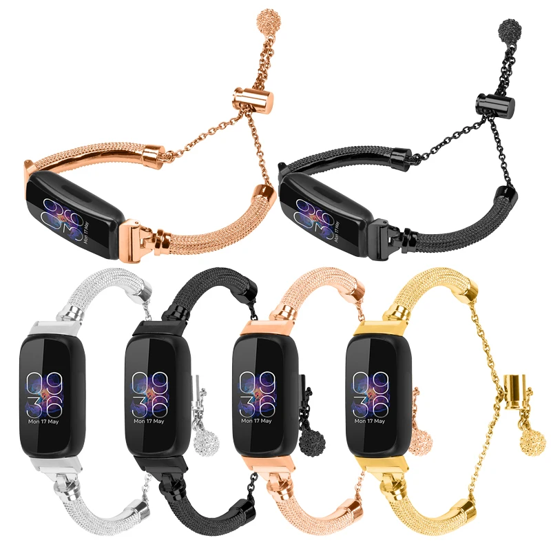 Cinturino In Acciaio Inossidabile Per Fitbit Inspire / Inspire Hr Cinturino Intelligente Cinturino Cilindrico In Metallo Per Cinturino Fitbit Inspire 