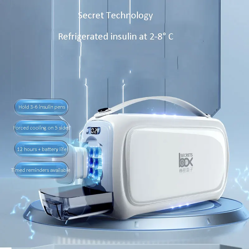 Insulin Cooler Portable Medicine Rechargeable Battery Carry-on Home Car Mini Drug Fridge Diabetes Insuin Bag Reffer Medical Case Portable Refrigerator Medicine Refrigerator