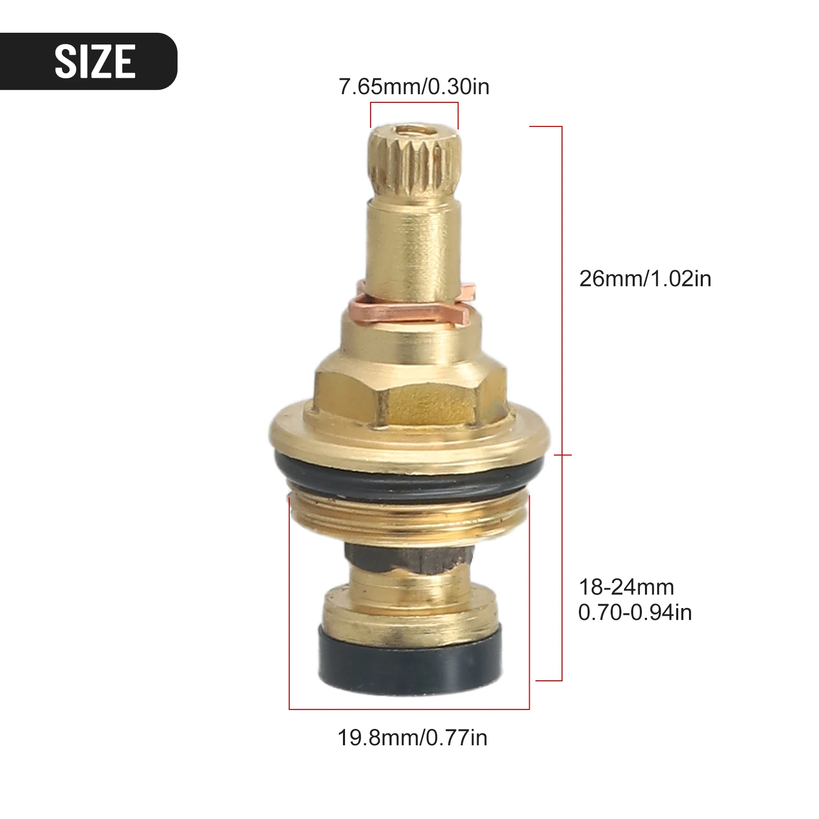 Brass Faucet Tap Valve Spool Faucet Cartridge Hot And Cold Water Spool G1/2 Bsp 20-Tooth Cartridge Valve Bathroom Accessories