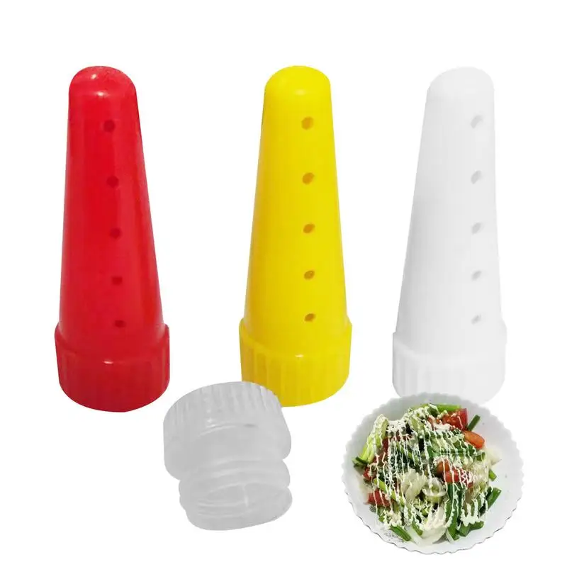 Salad Dressing Serving Pourer Multi-Hole Nozzle Mini Squeeze Bottle Condiment Containers