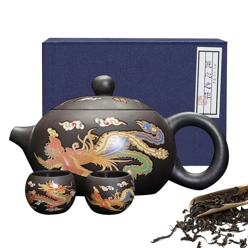 

Zi Sha Pot Household Chinese Dragon And Phoenix Tea Color Changing Tea Pot And Tea Set