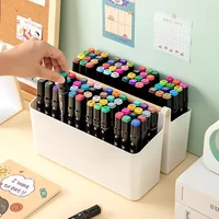 Portable Desktop Pen Holder Large Capacity Cute Marker Pen Stationery Storage Box Creative Pencil Holder Desktop Organizer 2