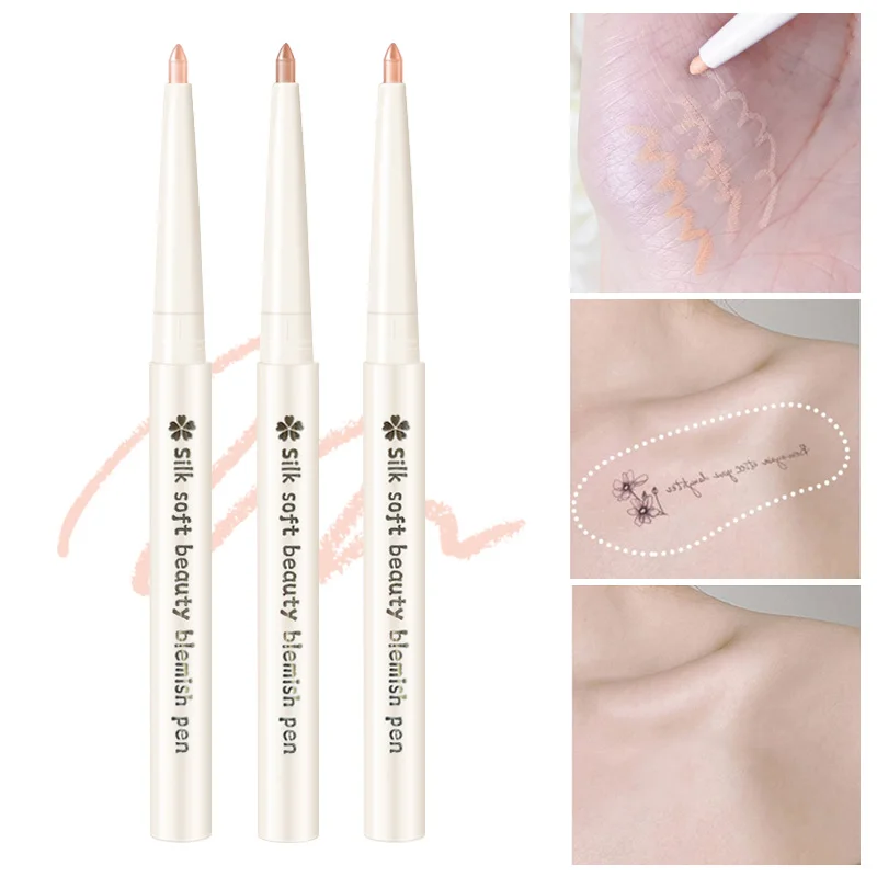 Hisyi Silk Concealer Waterproof Cover Concealer Naturally Cover with Nude Color Liner Pen Makeup Is More Sophisticated Suitable for a Variety of Skin Tones 3 Colors