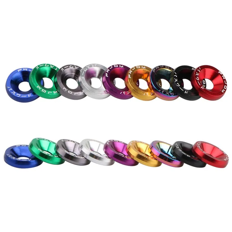 Universal 10pcs JDM Racing Autos M6 Gasket Hex Fasteners Fender Washer Bolt Engine Bay Fastener Kit Modification Accessories car accessories auto fasteners auto accessories