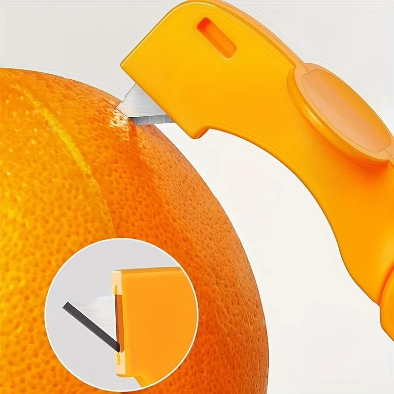 1pc Orange/lemon/grapefruit Plastic Plastic Peeler, Creative Cutter with Folding Handle, Kitchen Fruit and Vegetable Gadget
