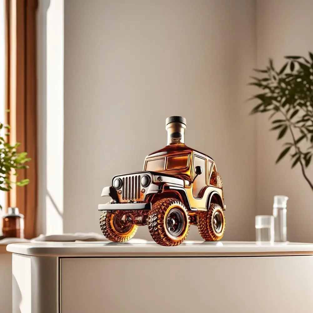 thumbnail image 2 of Semi Truck Whiskey Decanter Bottle - Glass Truck-Shaped Liquor Bottle, 12 Oz, Cool Gift For Drivers & Dads 2 of 10