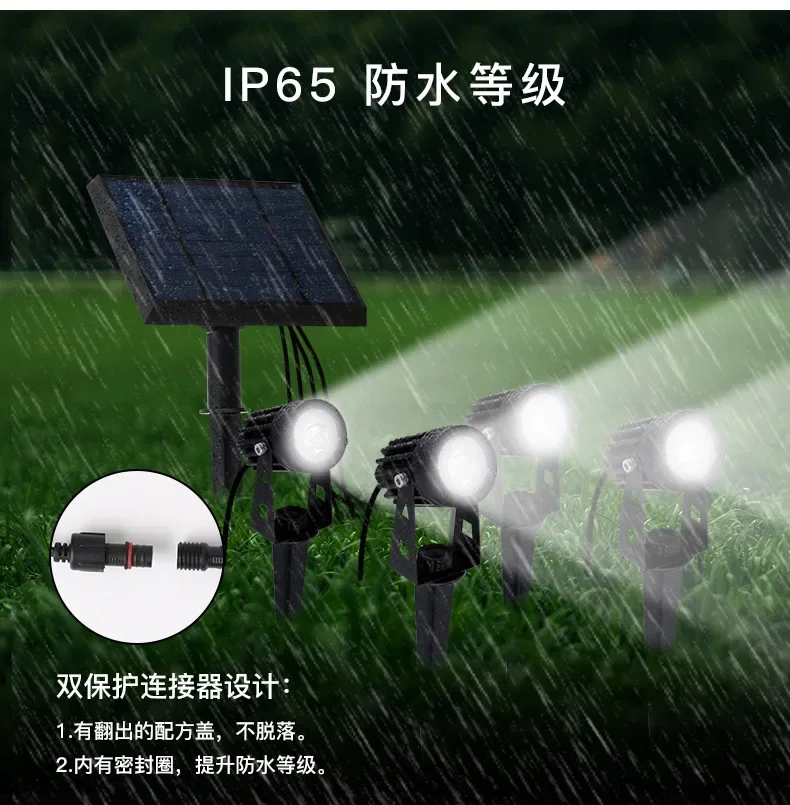 New Solar Powered Floor Mounted Spotlights, Outdoor Super Bright Waterproof Lawn Lights, Landscape Garden Courtyard Tree Lights